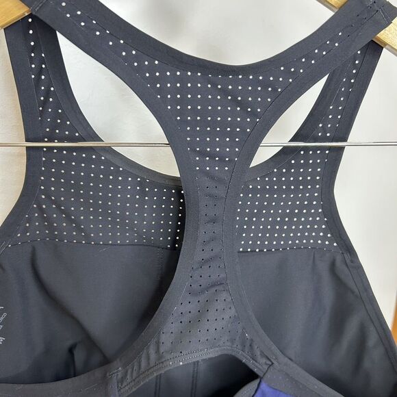 ATHLETA‎ Bonaire Bikini Top Laser Cut Sports Bra Seamless Black Wirefree Sz M - Picture 7 of 9